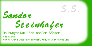 sandor steinhofer business card